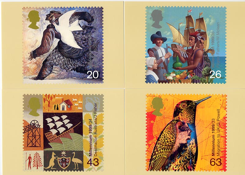 1999 GB - PHQ 206 - The Settlers' Tale - Set (4) MNH